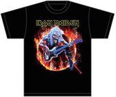 Iron Maiden Heren Tshirt -S- Fear Live Flames Zwart