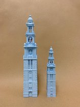 Decoratie Westertoren Amsterdam - Beeldje 3D geprint - Lichtblauw - 18 cm