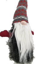 Wichtel – Kerst – Furry Beard – 45 cm – Kerstpoppetje – Rood en grijs