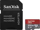 SanDisk Ultra Micro SDXC 200GB - UHS1 & A1 - met adapter