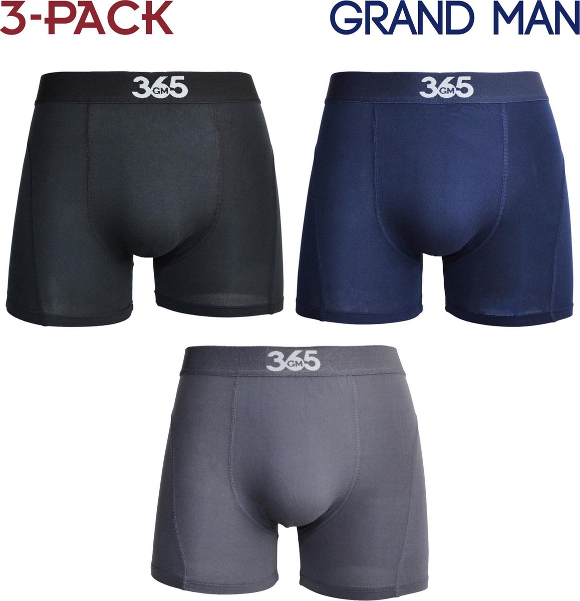 GRAND MAN 365 3 Pack Effen Katoenen Boxershorts Maat M bol