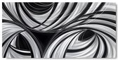 XXL Schilderij Aluminium Zwart Wit 100x240cm | Schilderijen | Moderne Schilderijen | 1 Jaar Garantie
