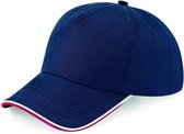 Senvi Puur Katoenen Cap met gekleurde rand - Kleur Blauw/Rood/Wit