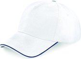 Senvi Puur Katoenen Cap met gekleurde rand - Kleur Wit/Blauw