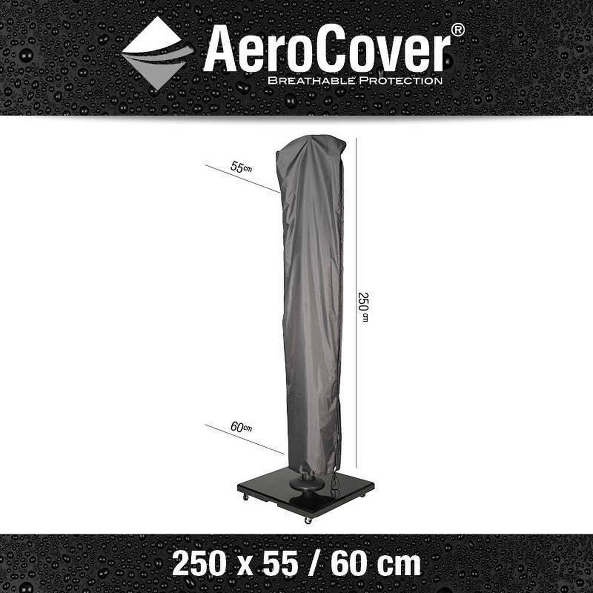 Schep Dokter genade AeroCover parasolhoes - Zweef Parasols - Grijs - 250x55 cm (HxB) | bol.com