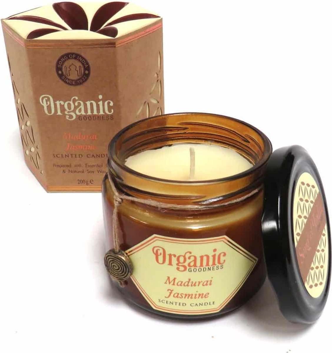 Geurkaars van Soja Was Organic Goodness Jasmijn