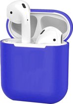 Case Geschikt voor AirPods 2 Hoesje Hoes Siliconen Met Clip Cover Dun - Hoesje Geschikt voor Apple Airpods 2 Siliconen Met Clip - Blauw