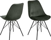 Set van 2 Erin eetkamerstoel bosgroen, zwart.