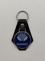 Sleutelhanger - Daewoo - Blauw - Leer - Leather - Metaal - Auto