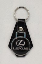 Sleutelhanger - Lexus - Zwart met Zilver Logo - Leer - Leather - Metaal - Auto