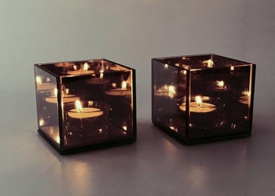 Waxinelichthouder - 4 Theelichtjes - Infinity Candle Light - Oneindig  Spiegel Effect -... | bol.