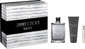 Jimmy Choo Man Geurengeschenkset - 100 ml EDT + 100 ml After Shave Lotion + 7,5 ml EDT Voor Heren