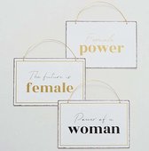 Tekstbord female / vrouw set van 3 stuks