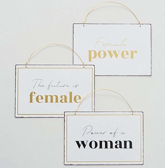Tekstbord female / vrouw set van 3 stuks