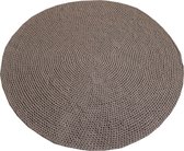Rond Gehaakt Vloerkleed Beige- Katoen - 120 centimeter - Poefenzo