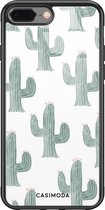 iPhone 8 Plus/7 Plus hoesje glass - Cactus print | Apple iPhone 8 Plus case | Hardcase backcover zwart