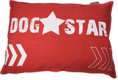Lex & Max Dog Star - Losse hoes voor hondenkussen - Rechthoek - Rood - 100x70cm