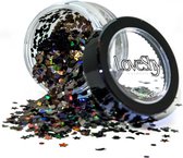 LoveShy Holographic Moon & Stars Glitters "Black Star" 3g