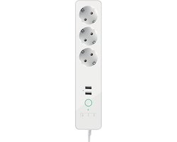QNECT slimme stekkerdoos – wifi – 3-voudig – 2x USB