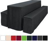 Beautissu Biertischhusse Comfort L 3tlg. Set lang 220x50cm antraciet