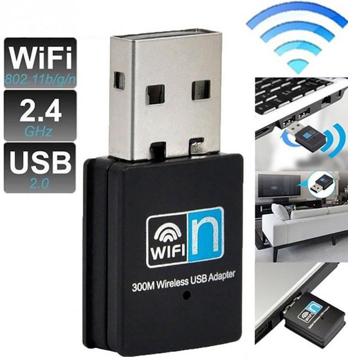 USB Wifi Dongel 300 MB/s USB Wifi Adapter Draadloos internet