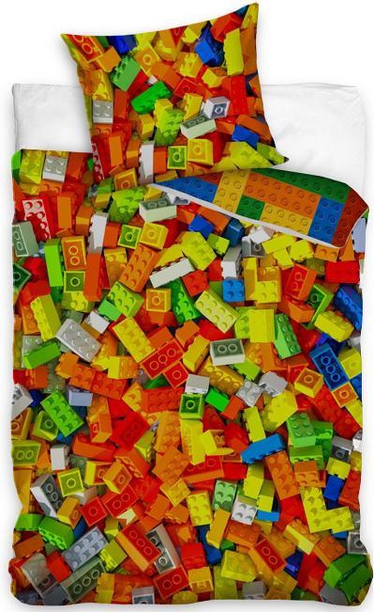 Colorful Blocks Dekbedovertrek - Eenpersoons - 140x200 cm - Multi