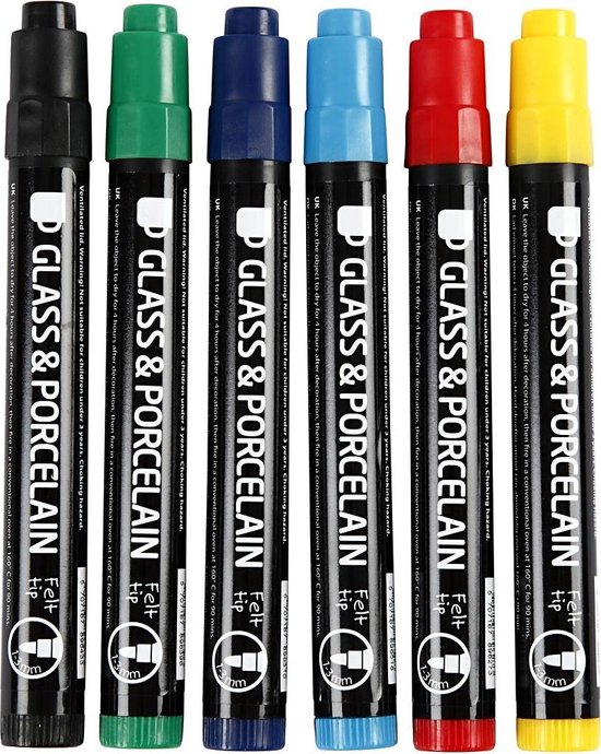 Creotime Paint Stick Verre & Porcelaine 6 Pièces Standard Multicolore | bol