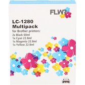 FLWR - Cartridges / Brother LC-1280XL Multipack / zwart en kleur / Geschikt voor Brother