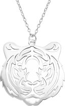 Joy|S - Zilveren tijger hanger met ketting 45 cm