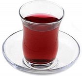 Pasabahce - Verres à thé turcs avec soucoupes - 12 pièces - 95 ml