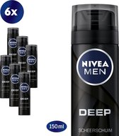 NIVEA MEN Deep Scheerschuim - 6 x 200 ml - Voordeelverpakking