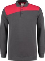 Tricorp Polo Sweater Bicolor Naden 302004 Dokergrijs / Rood - Maat M