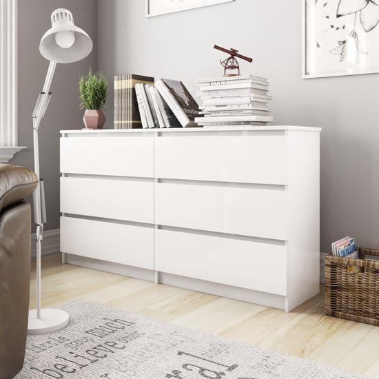 Napoli dressoir met 1 lade en 2 deurtjes wit/zwart