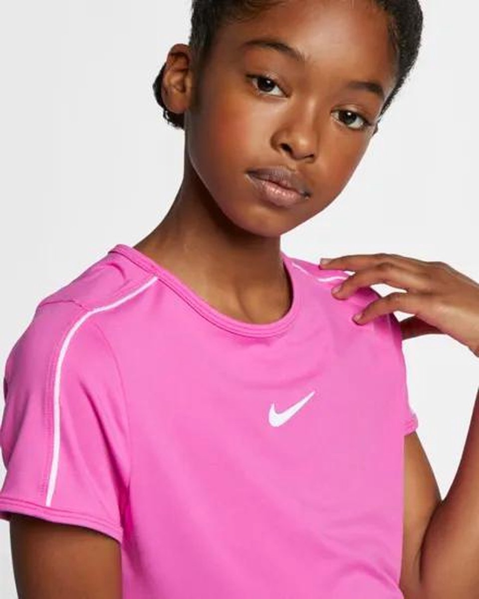 Conjugeren Arabische Sarabo Stationair Nike Court Dry shirt meisjes roze/wit | bol.com