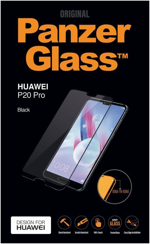 PanzerGlass Huawei P20 Pro Edge To Edge Screenprotector Zwart