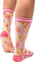 Sock My Feet - Grappige sokken dames - Maat 36-38 - Sock My Peach - Perzik sokken - Funny Socks - Vrolijke sokken - Leuke sokken - Fashion statement - Gekke sokken - Grappige cadeaus - Socks 