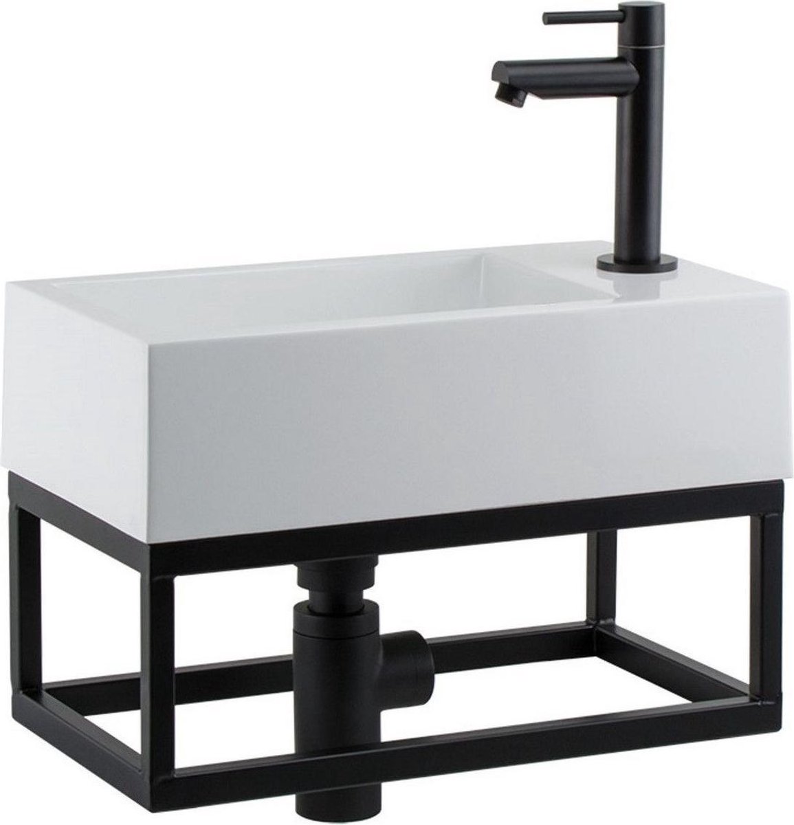 Fonteinset Mineraal met Frame Mat Zwart L/R 40x22 Black Edition