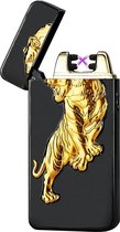 Superlit Plasma Aansteker – Luxe Design Aansteker Elektrisch – Oplaadbare USB Double-Arc Lighter - Glorious Gold Tiger