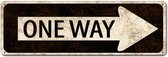 One Way Vintage Zwaar Metalen Bord 60 x 20,5 cm