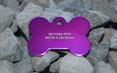 Keltora Pets Aluminium Hondenpenning Botje Purple KPBNPU-S