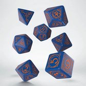 Q-Workshop Wizard - Dark-Blue & Orange Dice Set (7)