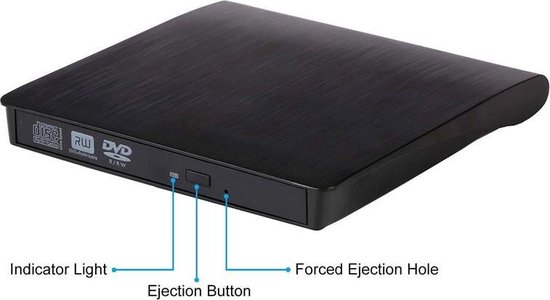 Externe DVD/CD speler voor laptop of computer met USB aansluiting - zwart |  bol.com