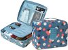 foto van Travel Toiletbag - Reis Toilet Bag Make Up Organizer - Cosmetica Etui Tasje - Bloemen Patroon - Blauw