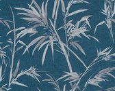 BLAUW ZILVER BAMBOE BEHANG - AS Creation Sumatra