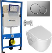 Geberit UP320 Toiletset - Inbouw WC Hangtoilet Rimless Aloni met Bidetkraan - Sigma-01