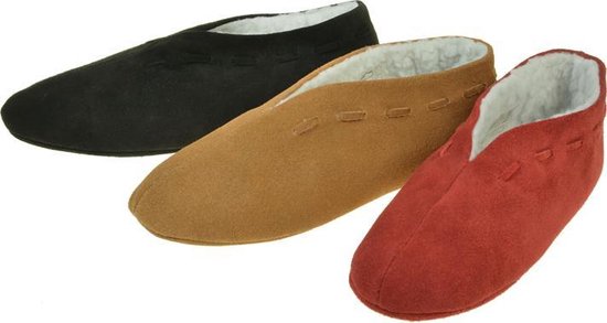 Babouche espagnole - Cuir velours - Taille 43 - Noir