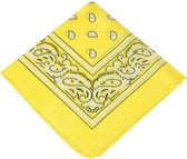 Bandana Paisley geel - 100% katoen - boeren zakdoek - yellow - Cotton - zakdoek - hoofdband - sjaaltje - accessoire - carnaval