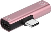 USB-C (USB Type C) Male naar Audio 3.5mm Female adapter - Roze