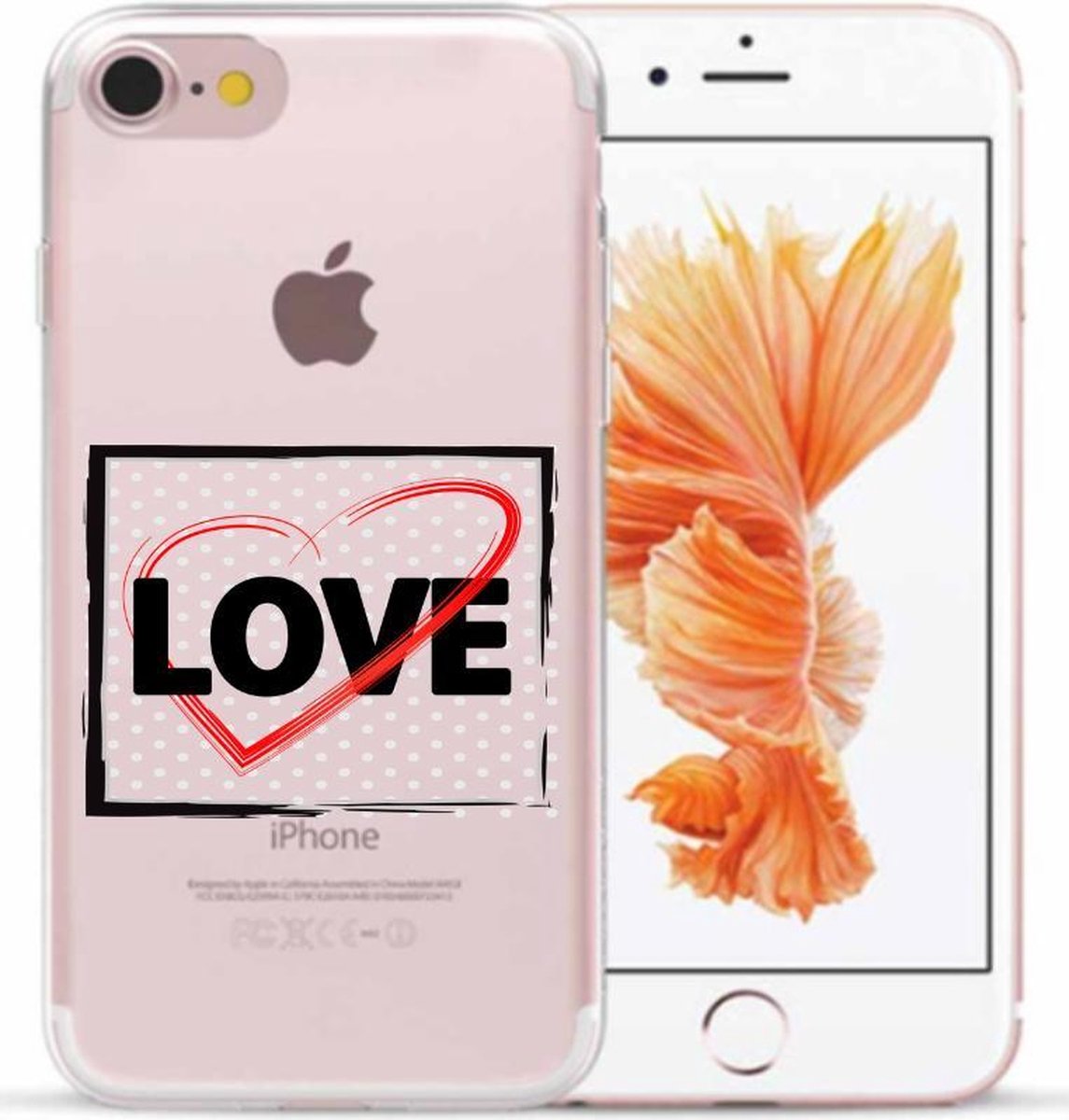 Apple Iphone 7 / 8 / SE2020 / SE2022 Hoesje siliconen telefoonhoesje transparant - Love