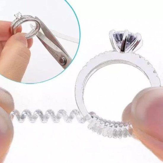 Ring verkleiner - smalle ring- kunstsof- transparant-Charme Bijoux - ring kleiner maken